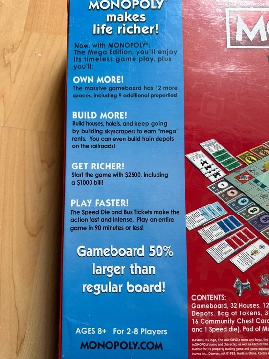 Hasbro Monopoly Mega Edition Board Game - Picture 3 of 3